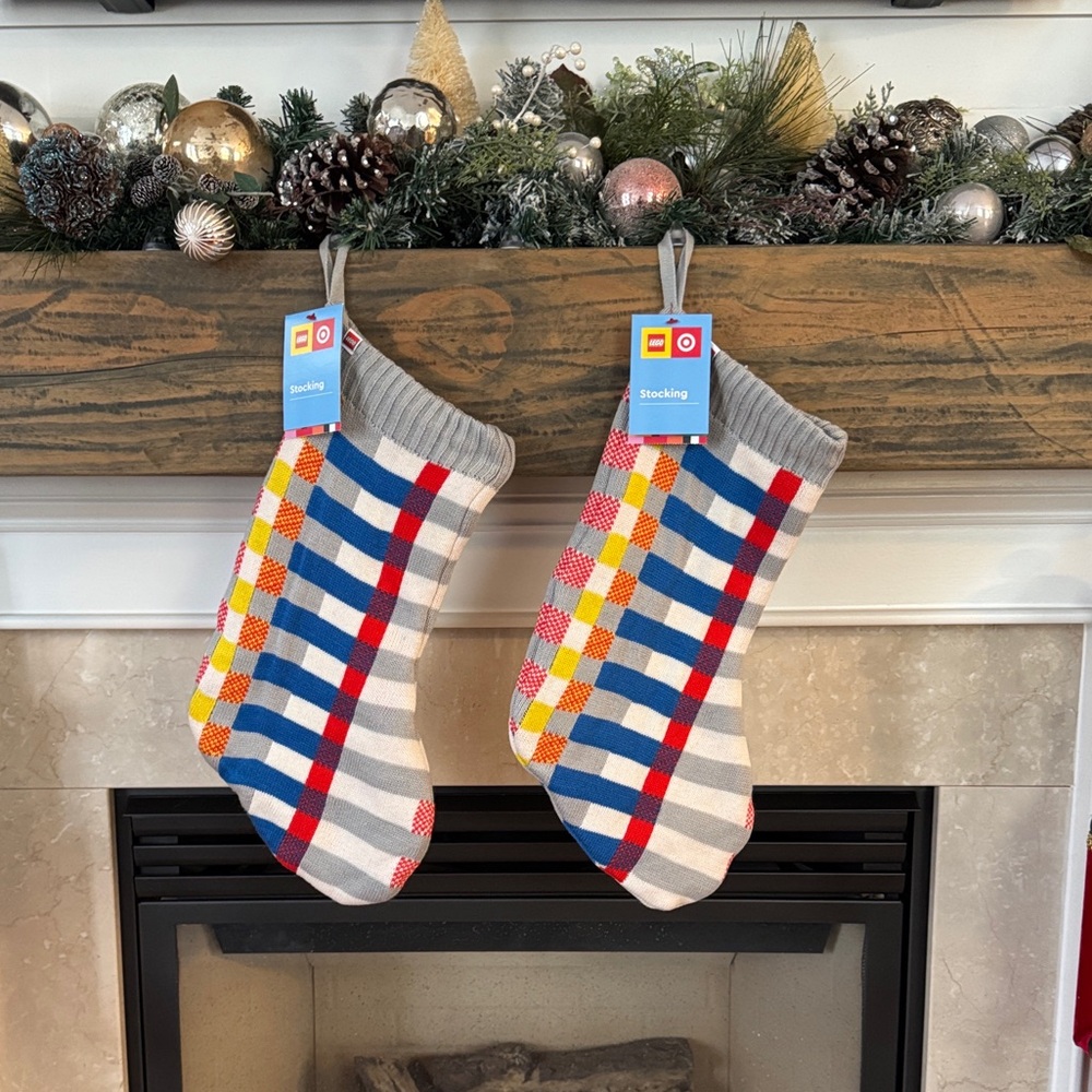 LEGO Target Christmas Stocking Block Stripe Sweater Knit Holiday 2021 Exclusive